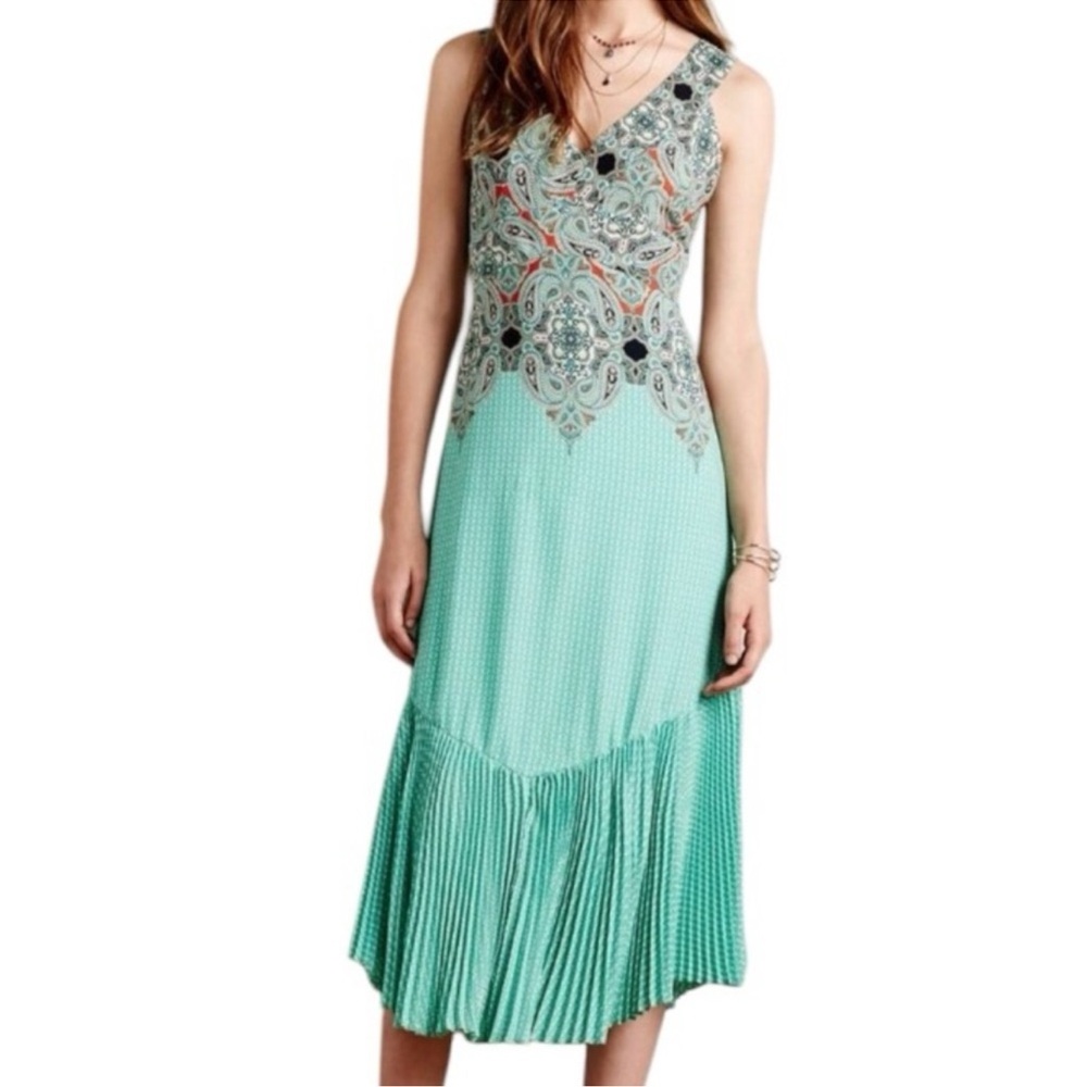 Bohemian Green Patterned Dress